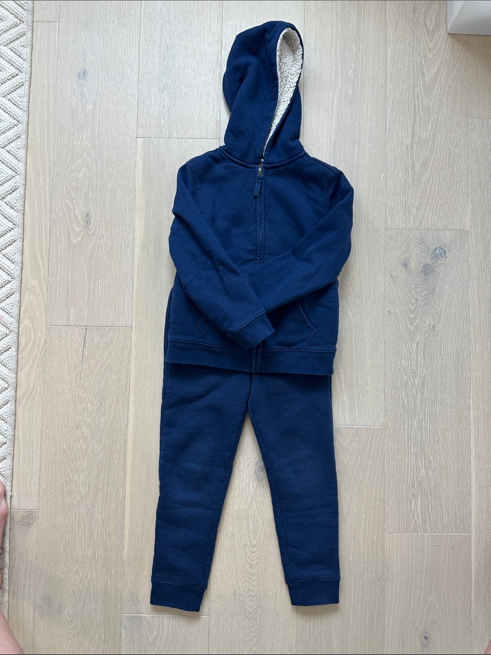 Lands' End Navy Sherpa-Lined Hoodie with Matching Joggers